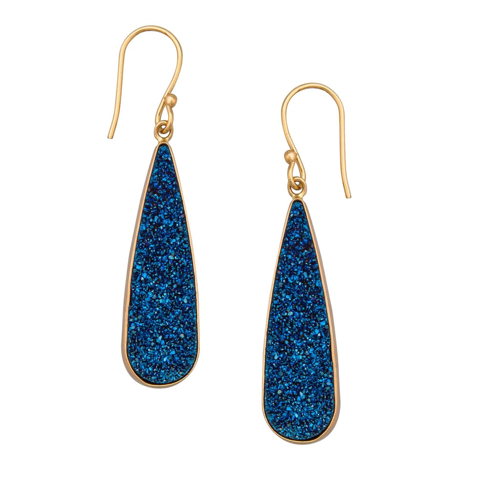 Alchemia Blue Druse Teardrop Earrings | Charles Albert Jewelry