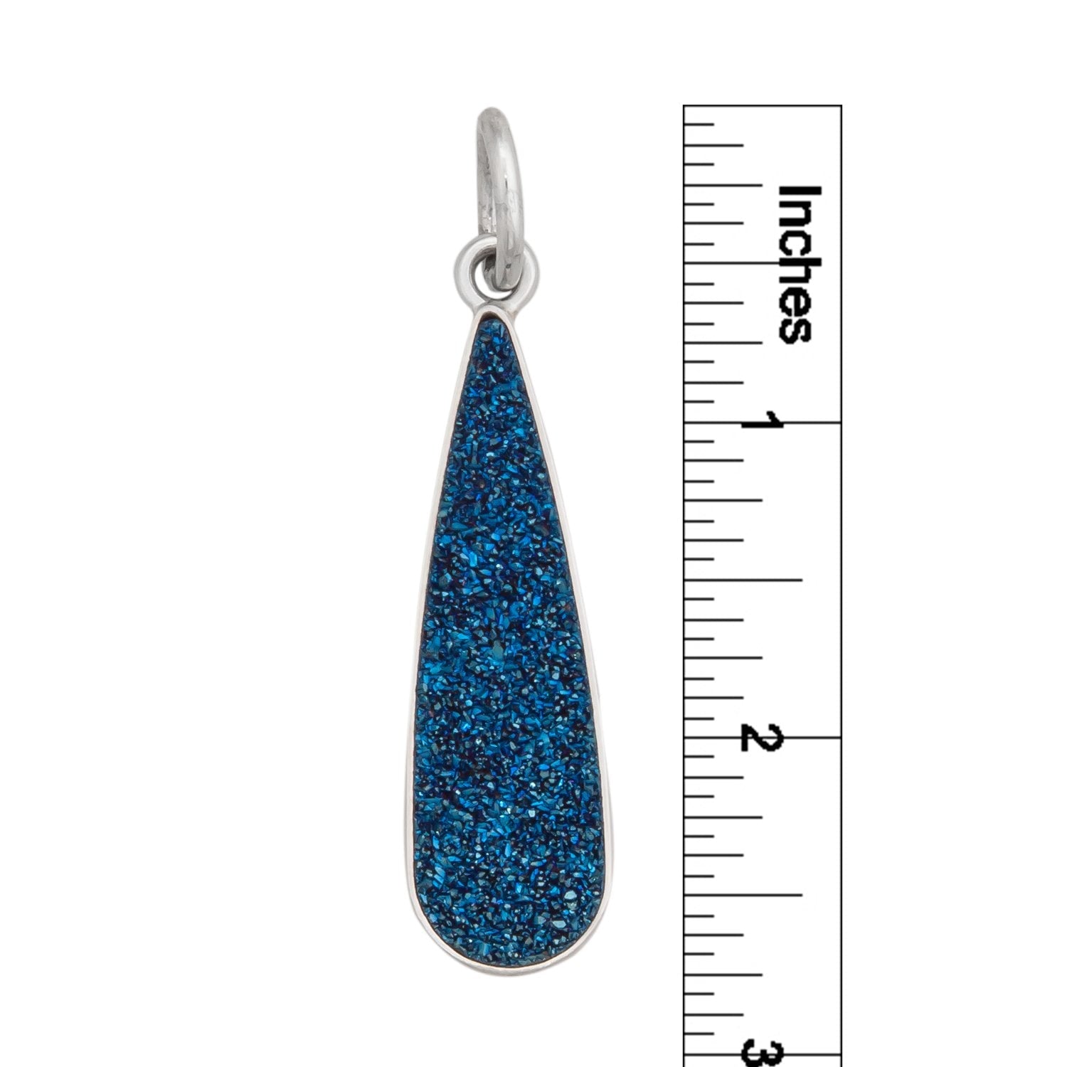 Sterling Silver Teardrop Cobalt Druse Pendant | Charles Albert Jewelry