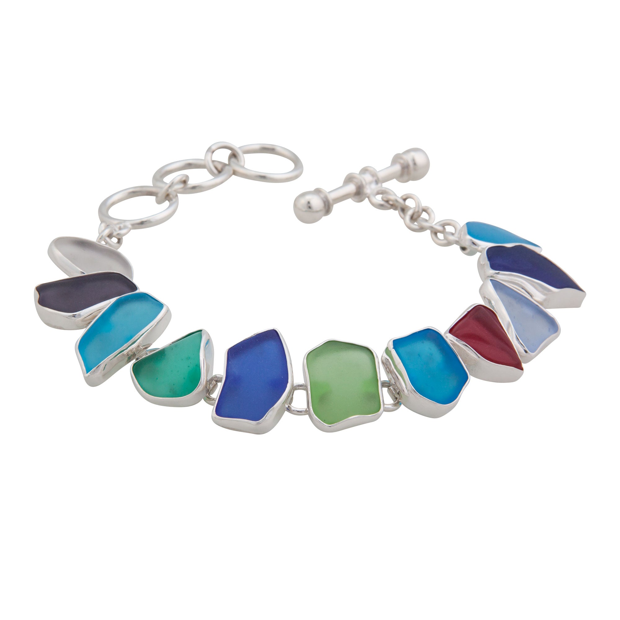 Multi-Color Small Recycled Glass Bracelet | Charles Albert Jewelry