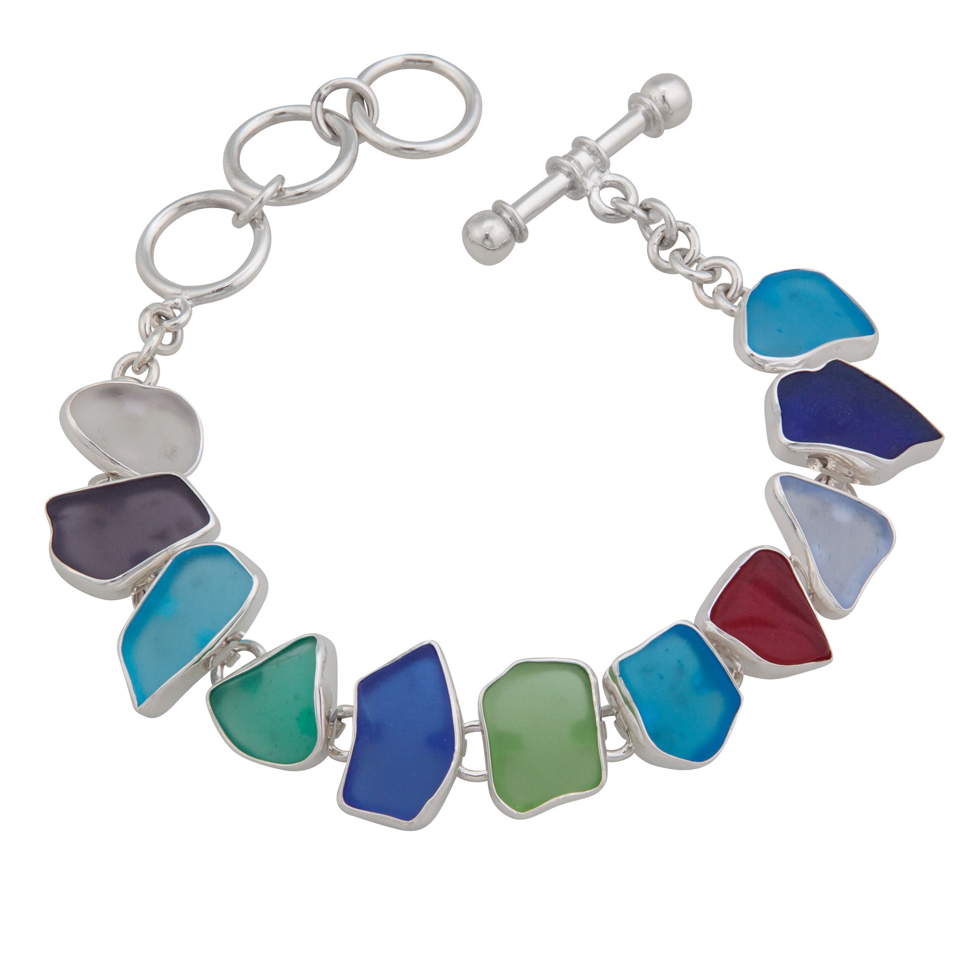 Multi-Color Small Recycled Glass Bracelet | Charles Albert Jewelry