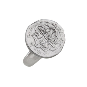 Sterling Silver Replica Spanish Coin Adjustable Ring | Charles Albert Jewelry