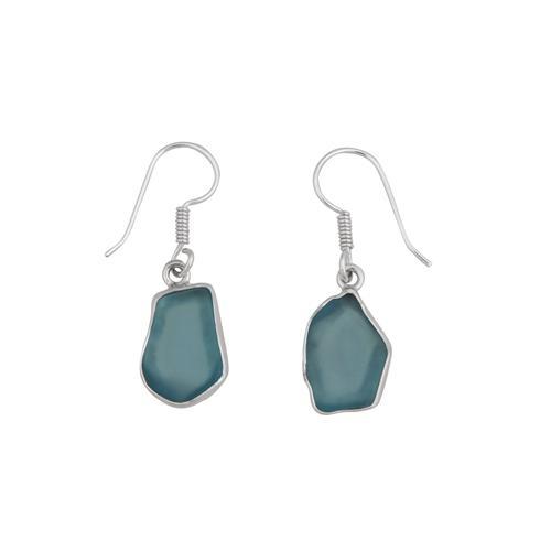 Sterling Silver Aqua Recycled Glass Drop Earring | Charles Albert Jewelry