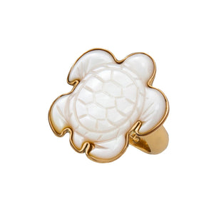 Alchemia Mother of Pearl Sea Turtle Adjustable Ring | Charles Albert Jewelry