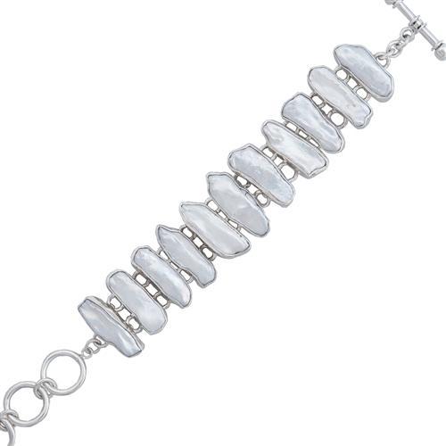 Sterling Silver Biwa Pearl Bracelet | Charles Albert Jewelry