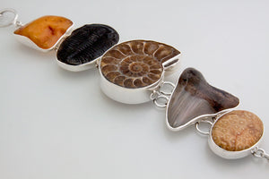 Sterling Silver Multi-Fossil Bracelet | Charles Albert Jewelry