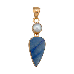 Alchemia Pearl & Blue Aventurine Pendant | Charles Albert Jewelry