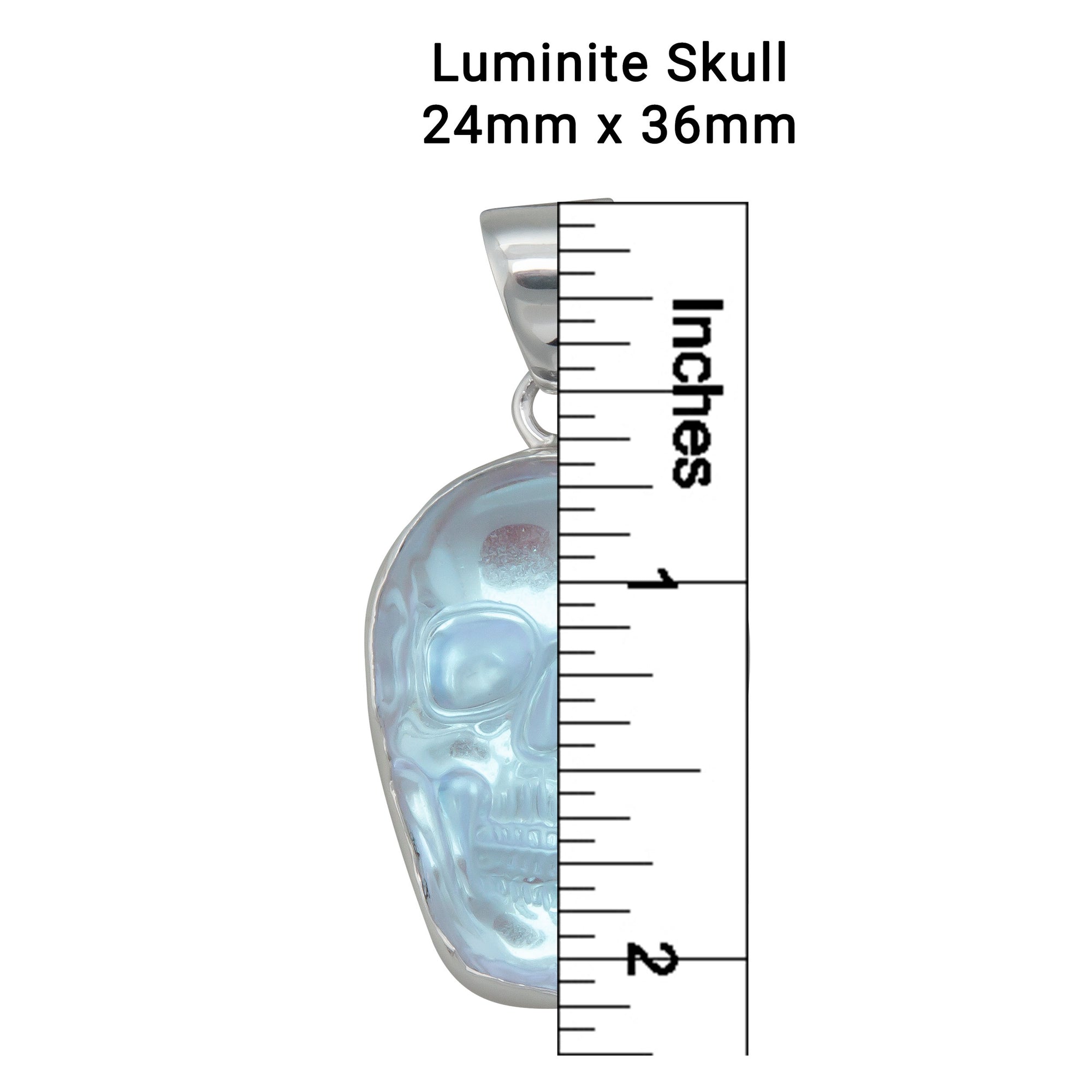 Sterling Silver Luminite Skull Pendant | Charles Albert Jewelry