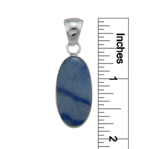 Sterling Silver Oval Blue Aventurine Pendant | Charles Albert Jewelry