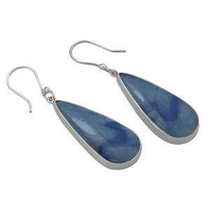 Sterling Silver Teardrop Blue Aventurine Earrings | Charles Albert Jewelry