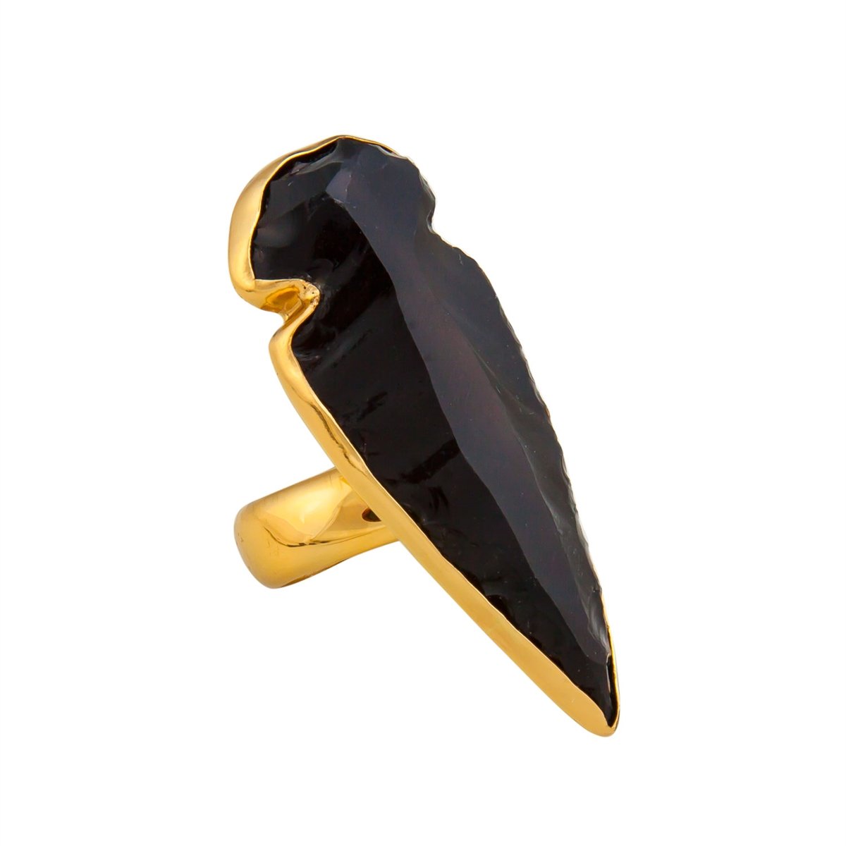Alchemia Obsidian Arrowhead Adjustable Ring | Charles Albert Jewelry