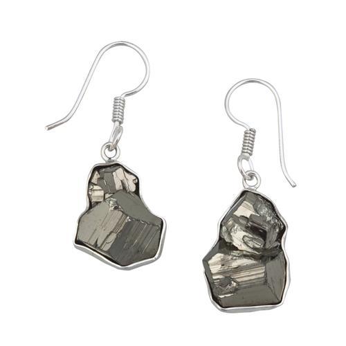 Sterling Silver Pyrite Drop Earrings | Charles Albert Jewelry