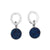 Sterling Silver Circle Post Cobalt Druse Earrings | Charles Albert Jewelry