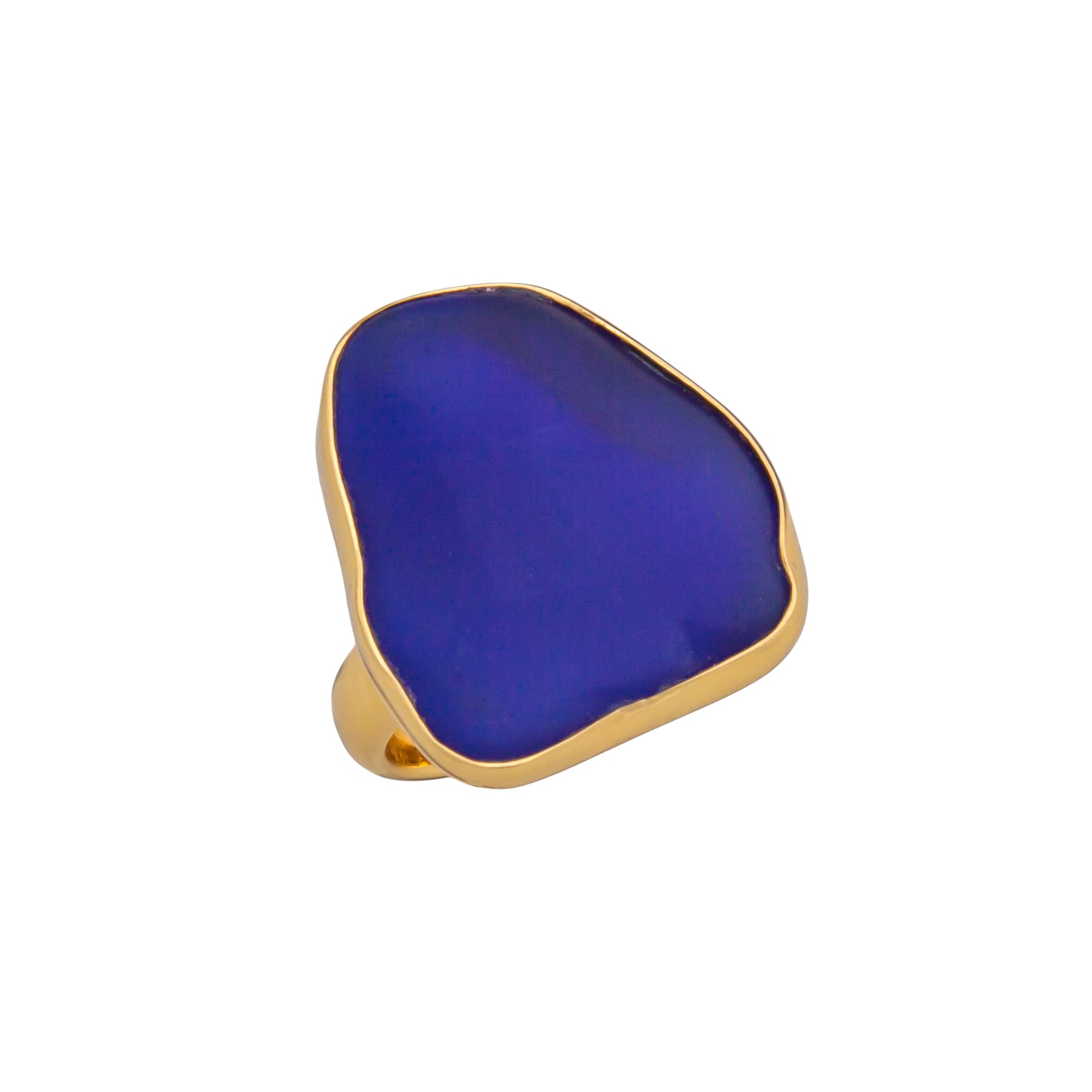 Alchemia Cobalt Blue Recycled Glass Adjustable Ring | Charles Albert Jewelry