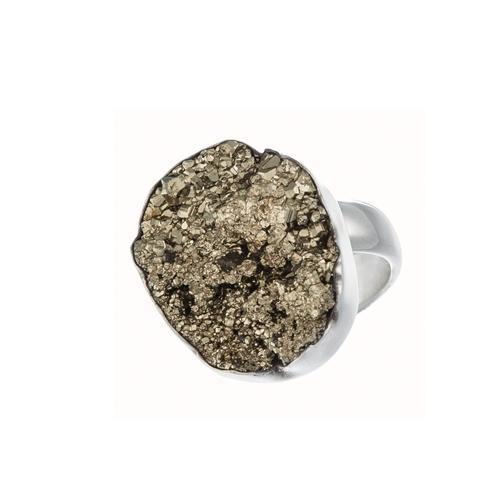 Sterling Silver Pyrite Adjustable Ring | Charles Albert Jewelry