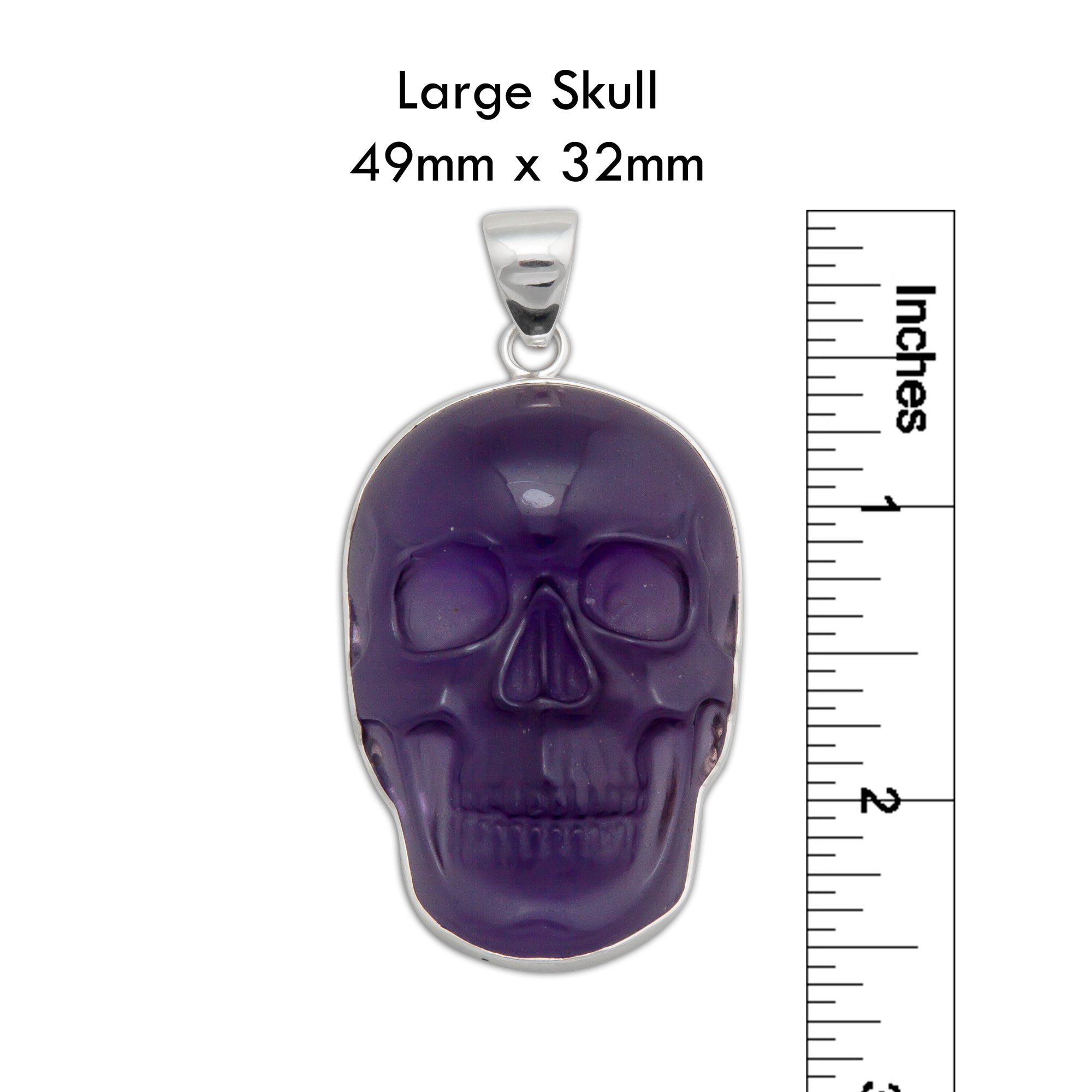 Sterling Silver Large Amethyst Skull Pendant | Charles Albert Jewelry