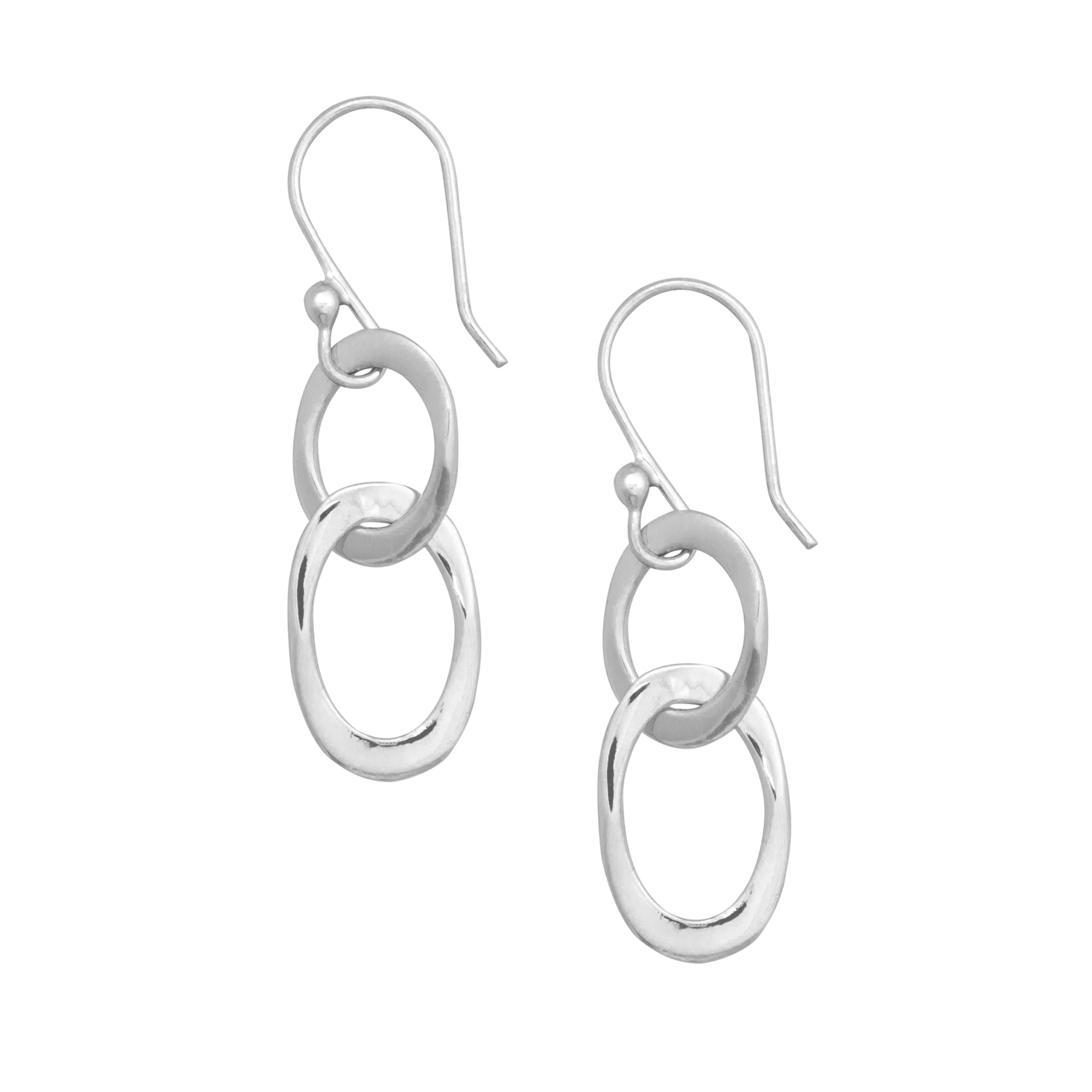 Sterling Silver Lightweight Chain Link Earrings - Charles Albert Inc