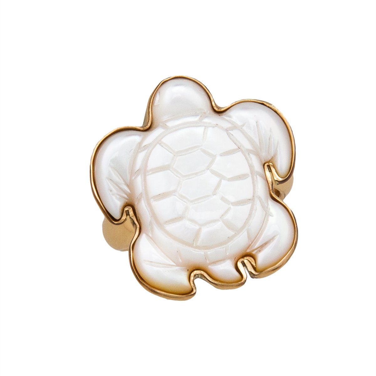 Alchemia Mother of Pearl Sea Turtle Adjustable Ring | Charles Albert Jewelry