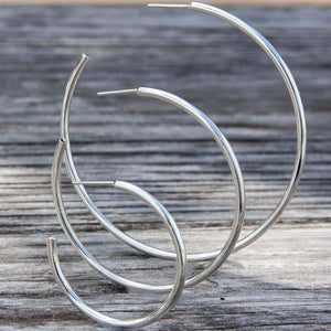 Sterling Silver High Polish Hoop Post Earrings | Charles Albert Jewelry