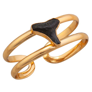 Alchemia Fossilized Shark Tooth Double Band Cuff