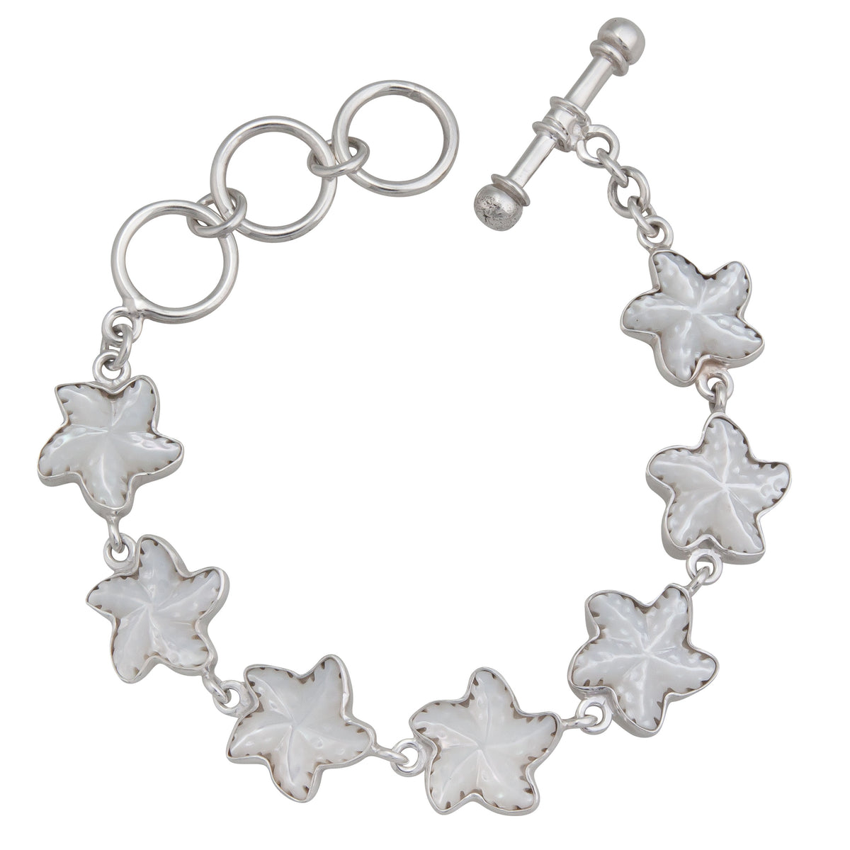 Sterling Silver Mother of Pearl Starfish Bracelet | Charles Albert Jewelry