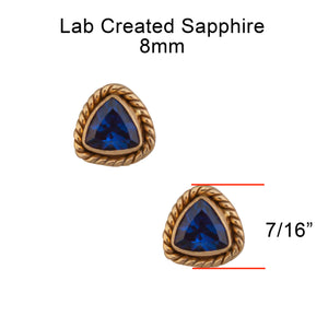 Alchemia Lab Created Sapphire Trillion Rope Post Earrings