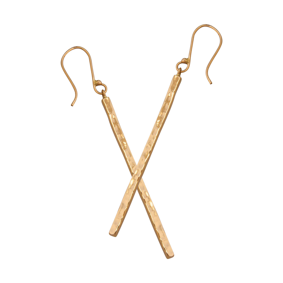 Alchemia Hammered Stick Drop Earrings | Charles Albert Jewelry