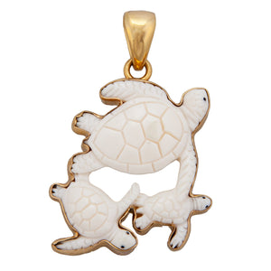 Alchemia Bone Turtle Family Pendant | Charles Albert Jewelry