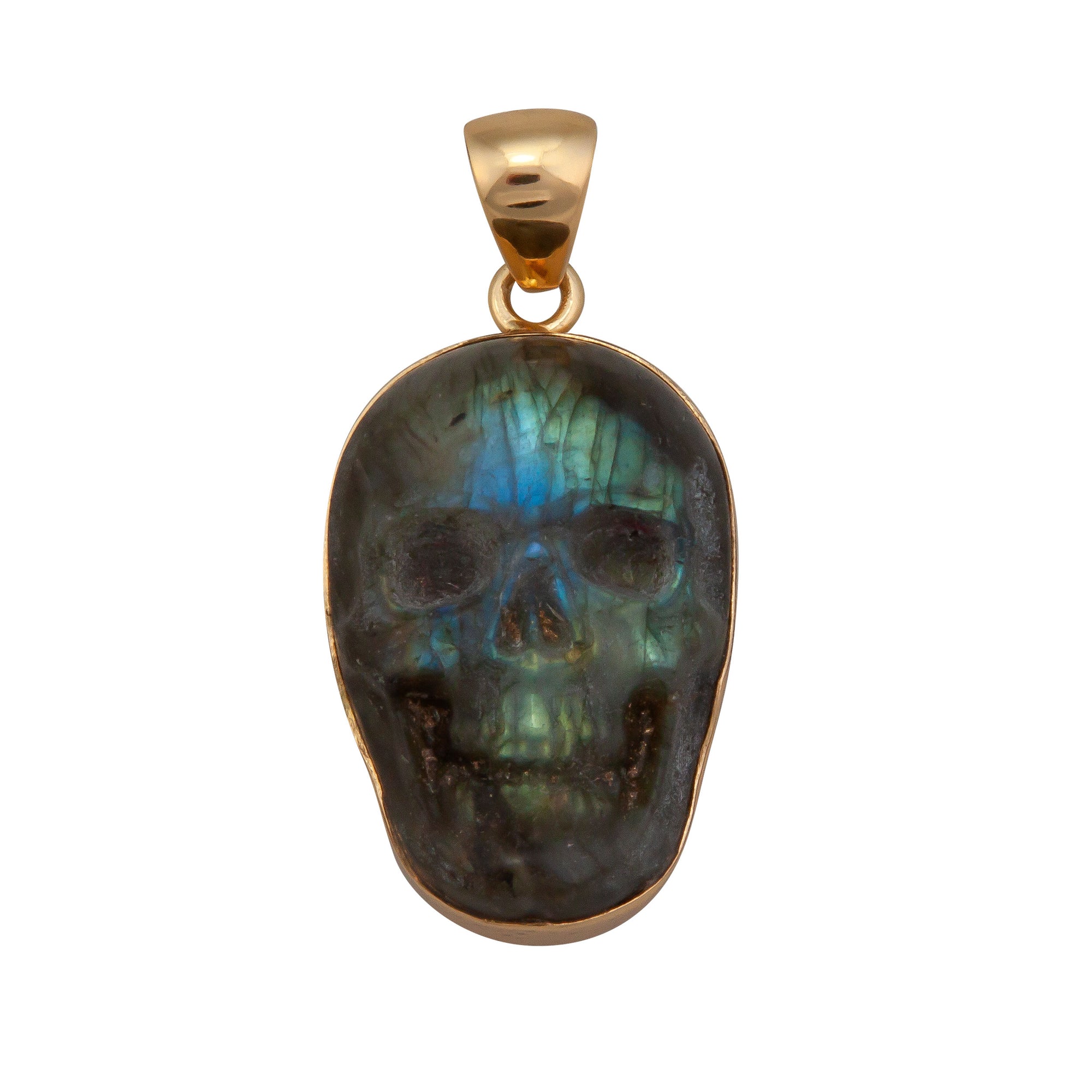 Alchemia Labradorite Skull Pendant - Medium | Charles Albert Jewelry