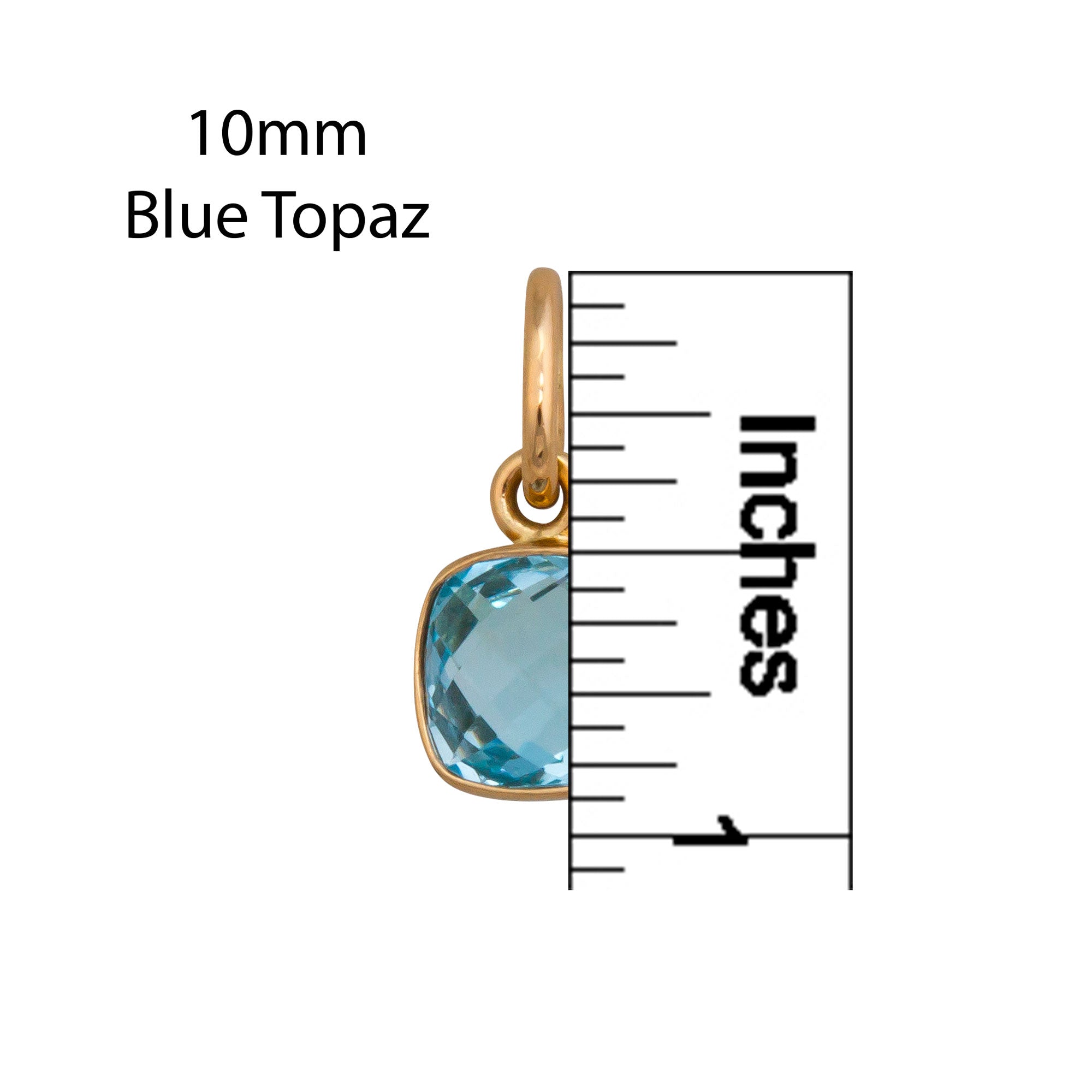 Alchemia Blue Topaz Square Charm Pendant | Charles Albert Jewelry
