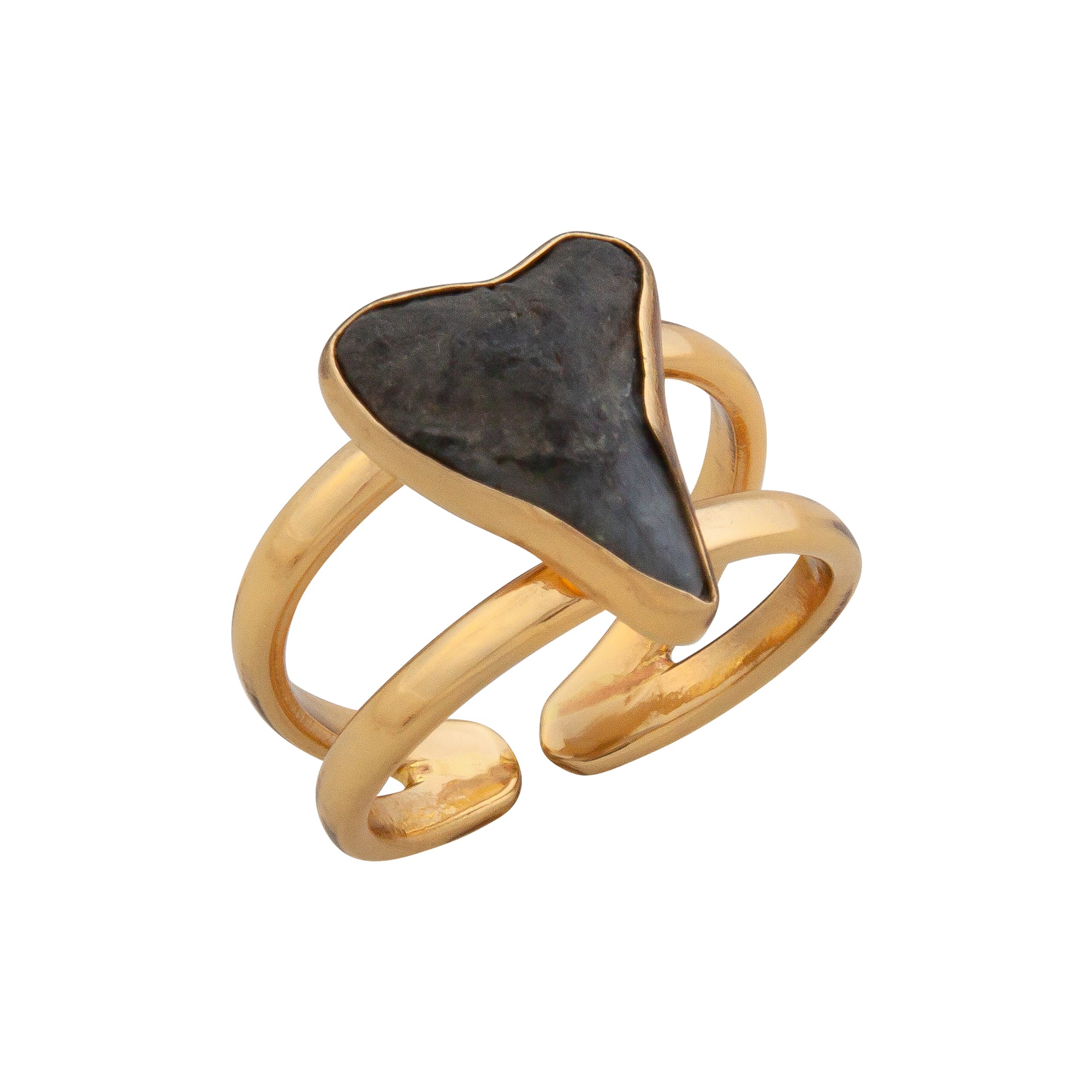 Alchemia Shark Tooth Double Band Adjustable Ring | Charles Albert Jewelry