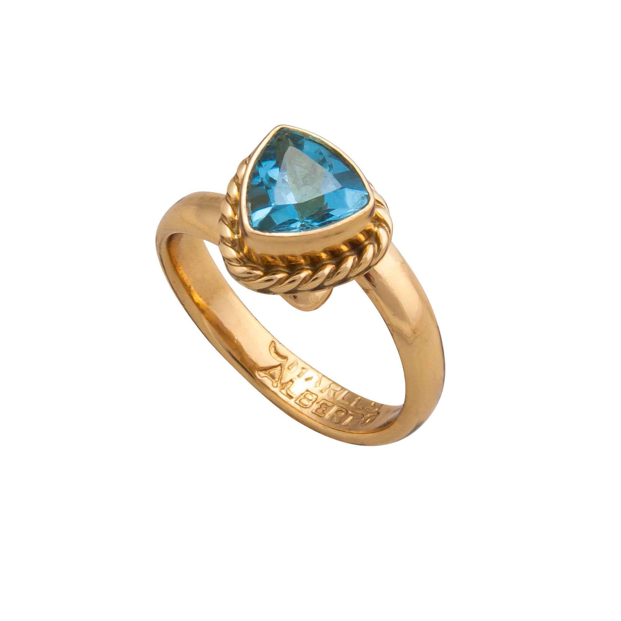 Alchemia Blue Topaz Trillion Rope Adjustable Ring | Charles Albert Jewelry