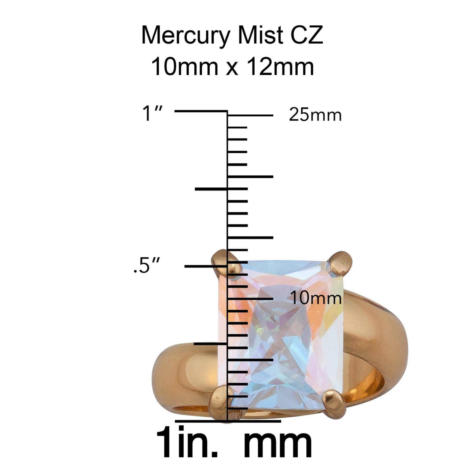 Alchemia Mercury Mist Rectangle Prong Set Adjustable Ring | Charles Albert Jewelry