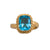 Alchemia Blue Topaz Adjustable Ring with Detailed Edge | Charles Albert Jewelry