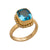 Alchemia Blue Topaz Adjustable Ring with Detailed Edge | Charles Albert Jewelry