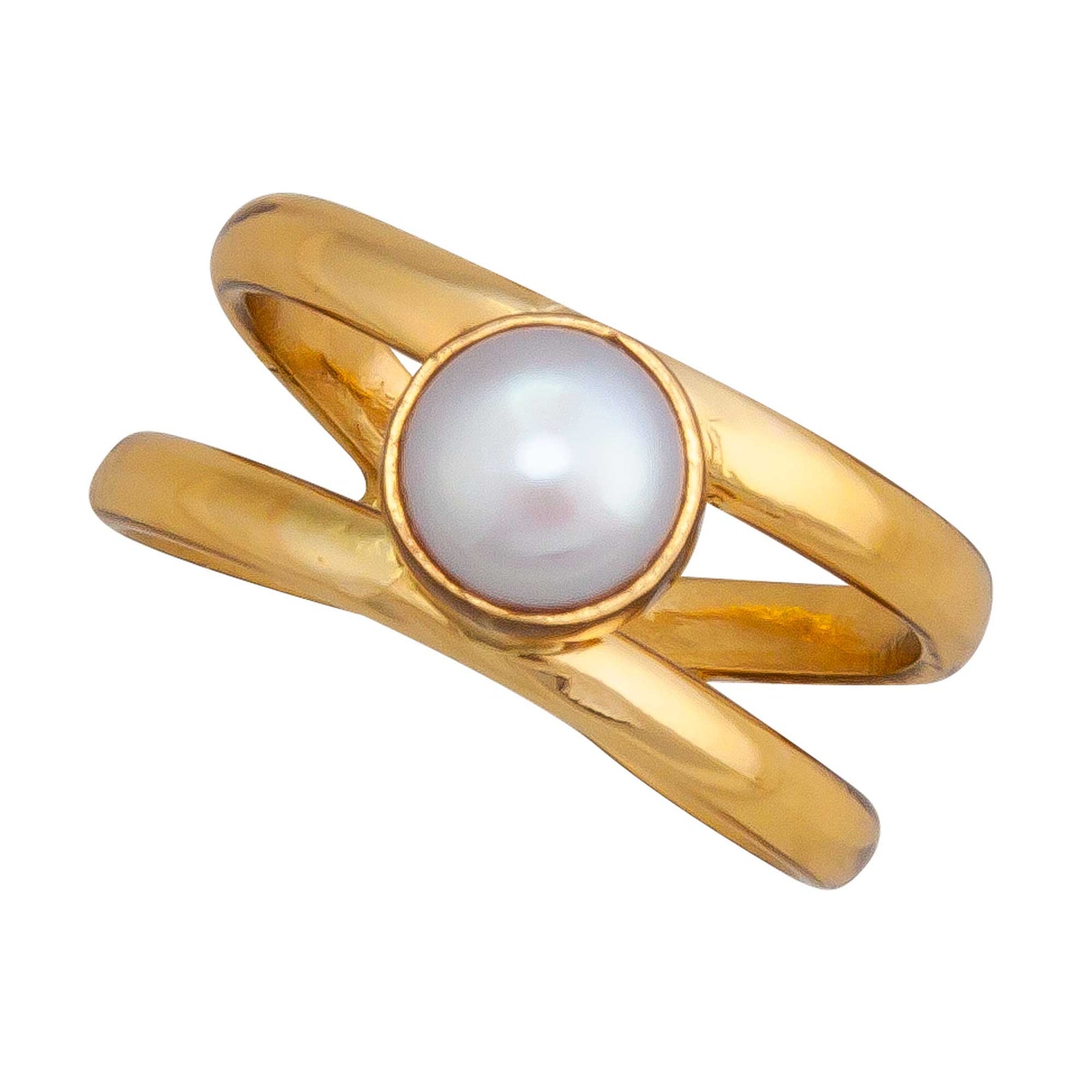 Alchemia Pearl Double Band Adjustable Ring | Charles Albert Jewelry