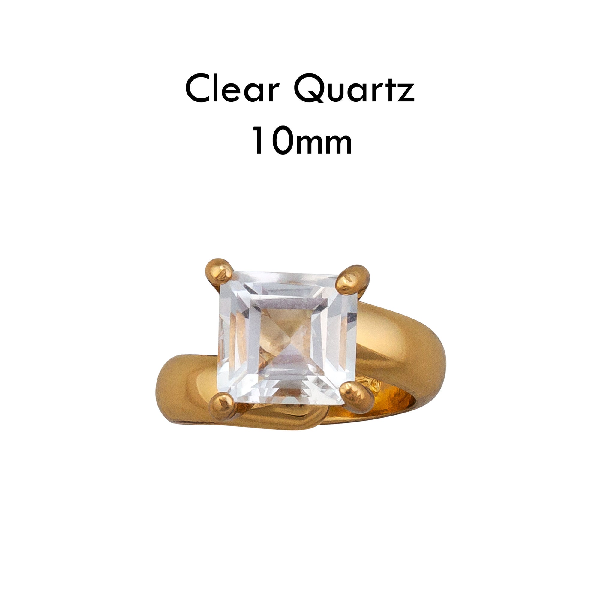 Alchemia Clear Quartz Square Prong Set Ring