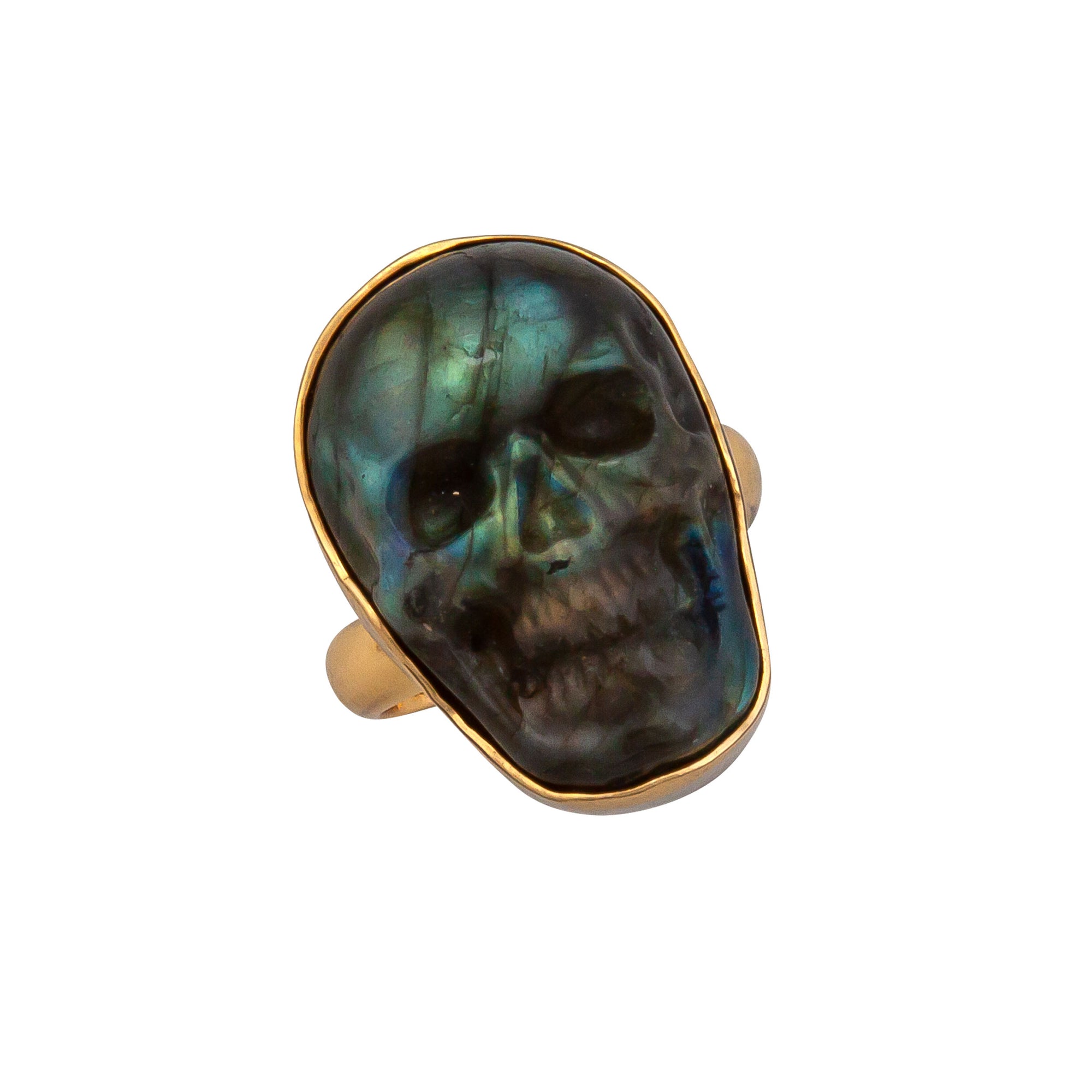 Alchemia Labradorite Skull Adjustable Ring - Extra Small