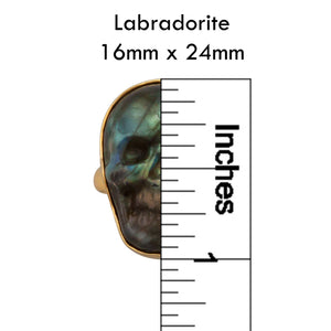 Alchemia Labradorite Skull Adjustable Ring - Extra Small