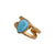 Alchemia Larimar Teardrop Double Band Cuff Adjustable Ring | Charles Albert Jewelry