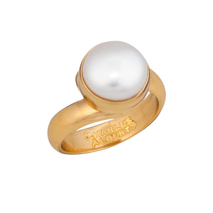 Alchemia Single Pearl Adjustable Ring | Charles Albert Jewelry