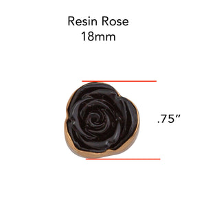 Alchemia Black Resin Rose Adjustable Ring - Charles Albert Jewelry