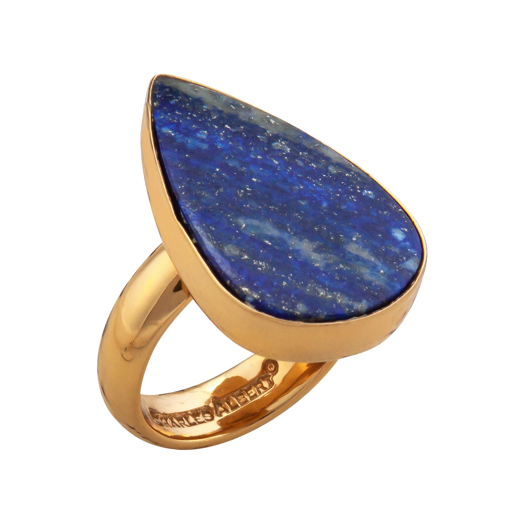 Alchemia Lapis Lazuli Teardrop Adjustable Ring | Charles Albert Jewelry