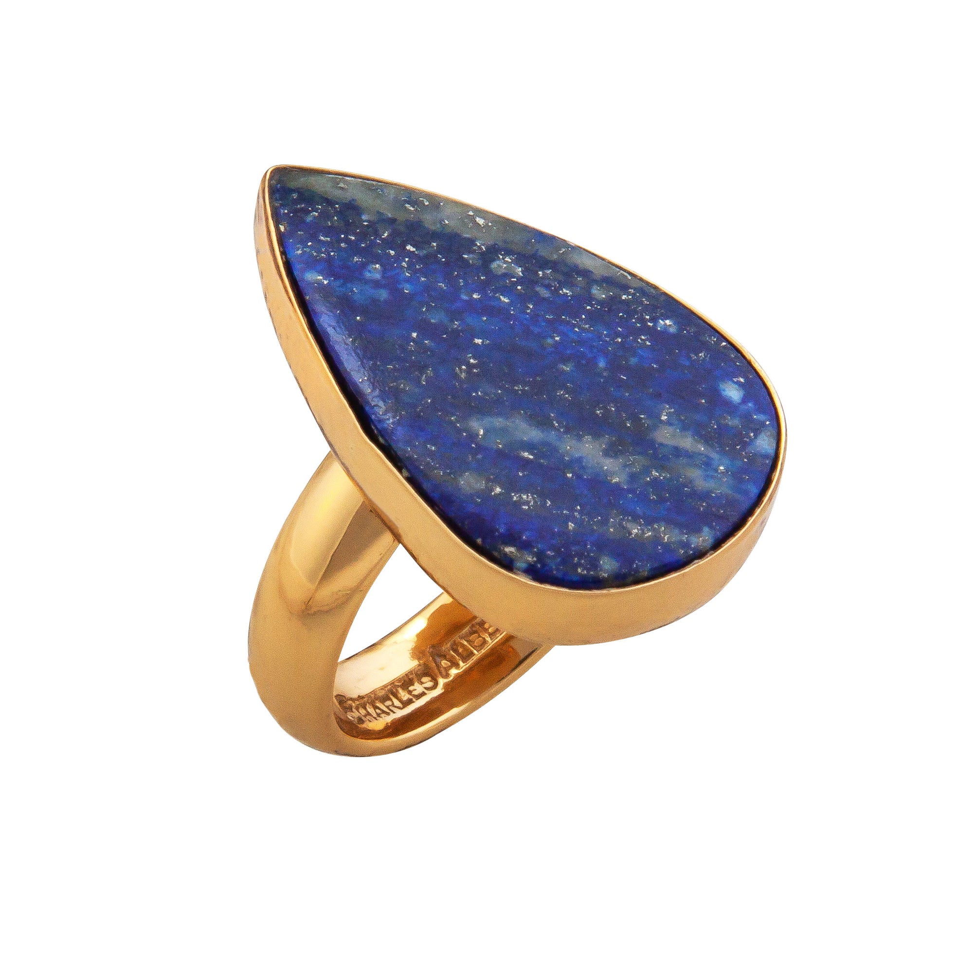 Alchemia Lapis Lazuli Teardrop Adjustable Ring | Charles Albert Jewelry