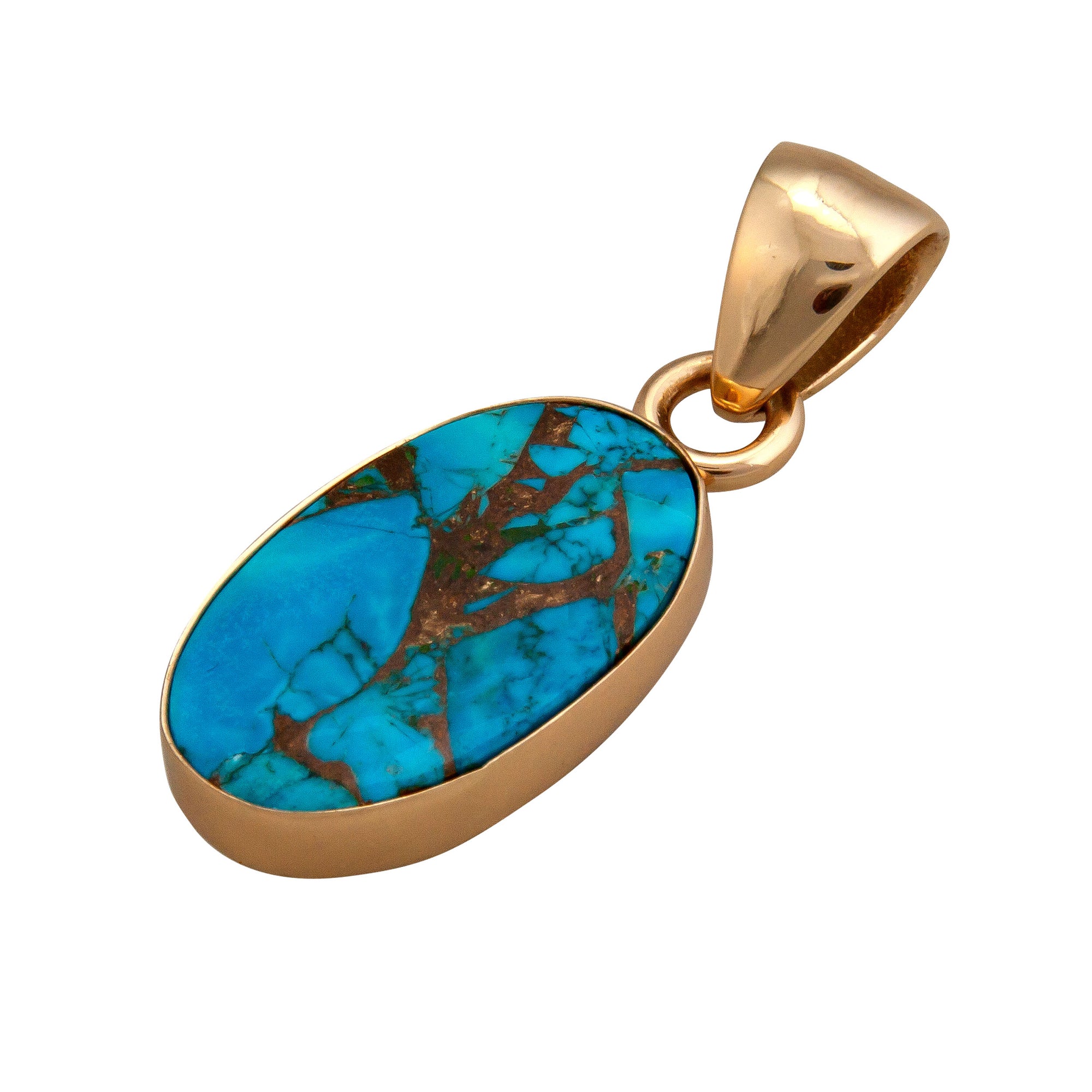 Alchemia Copper Infused Turquoise Oval Pendant | Charles Albert Jewelry