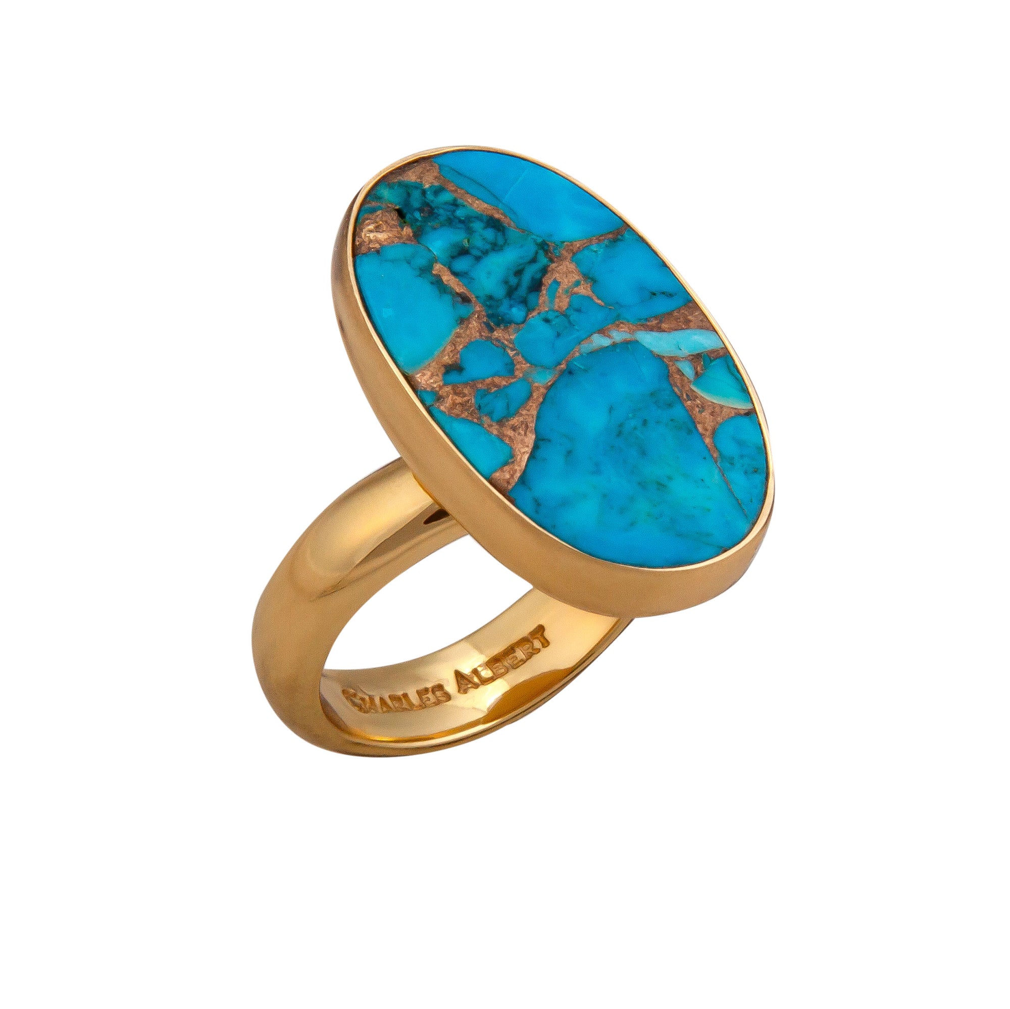 Alchemia Copper Infused Turquoise Adjustable Ring - Charles Albert Inc