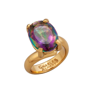 Alchemia Rainbow Mystic Quartz Oval Ring | Charles Albert Jewelry