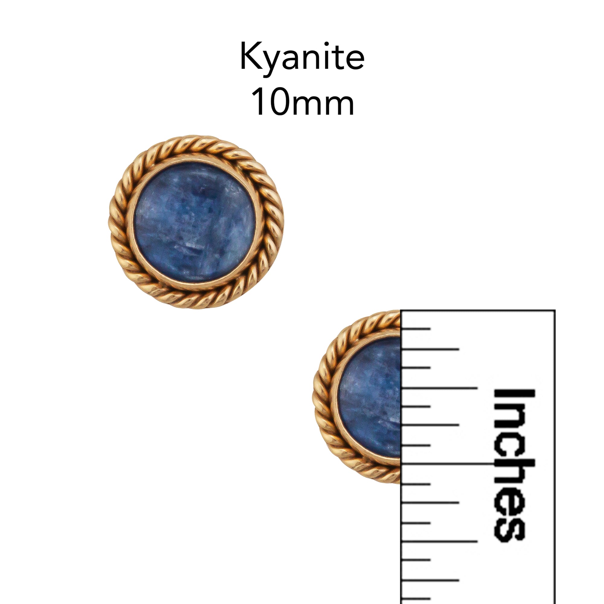 Alchemia Kyanite Post Earring with Rope Detail | Charles Albert Jewelry