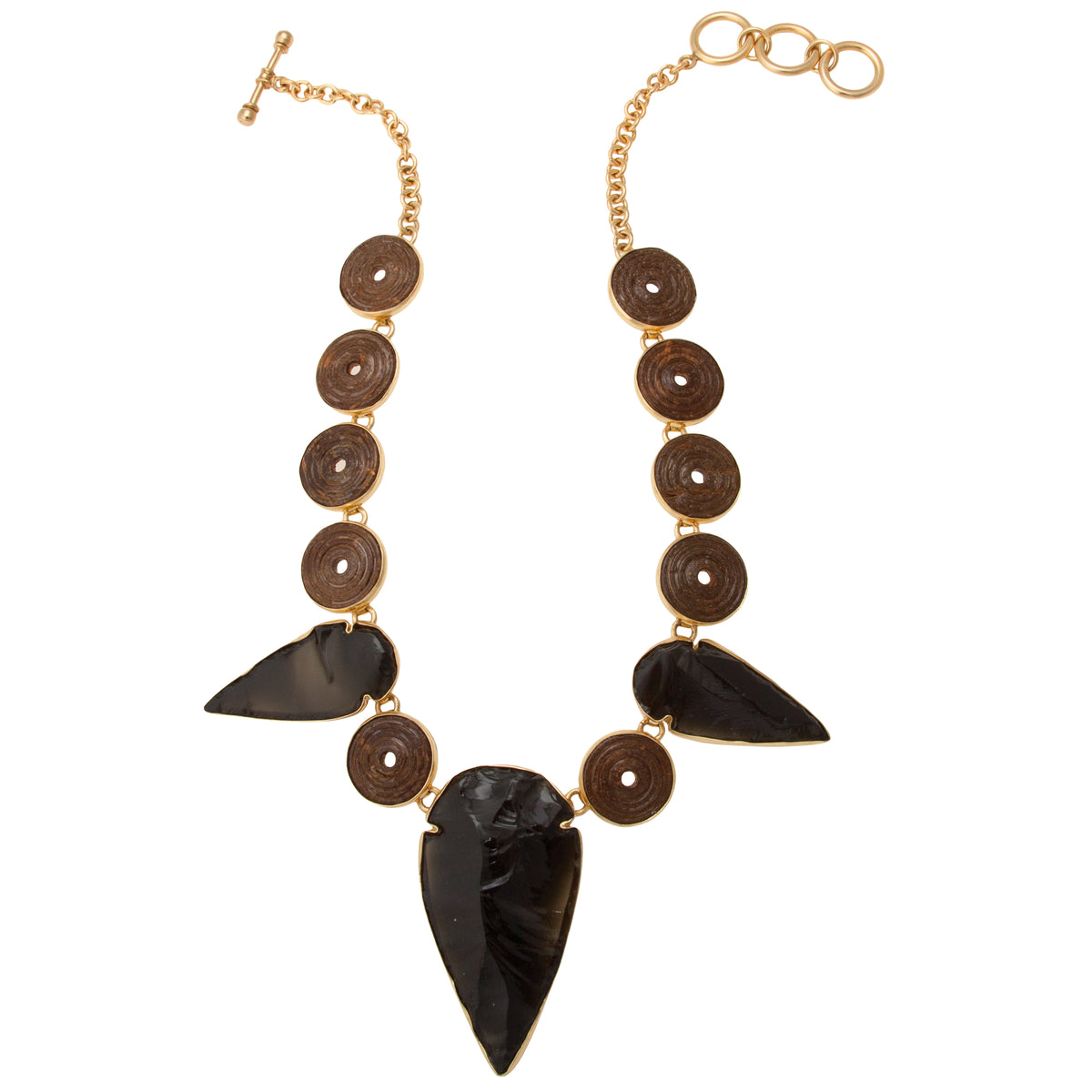 Alchemia Obsidian Arrowhead &amp; Wood Necklace | Charles Albert Jewelry