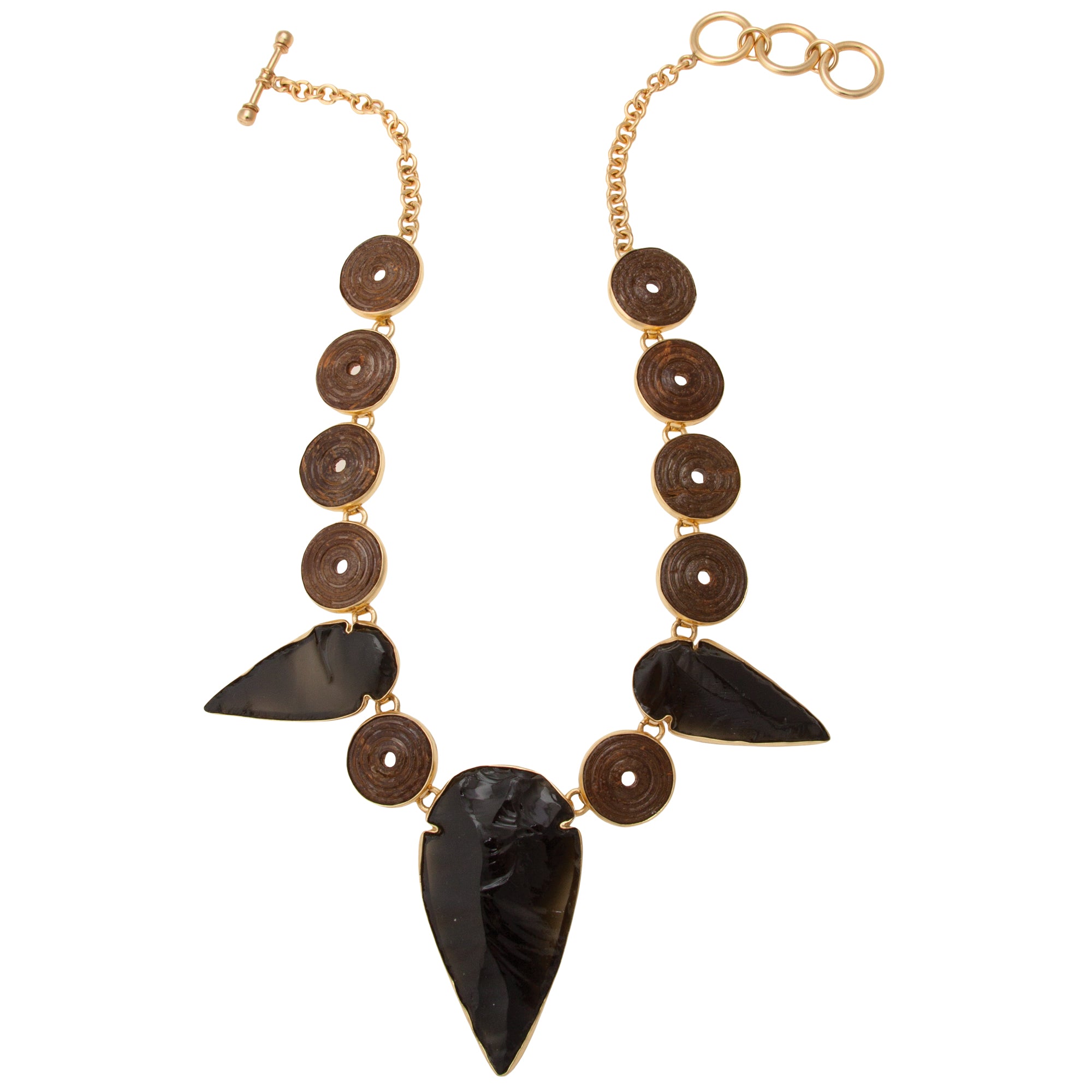 Alchemia Obsidian Arrowhead & Wood Necklace | Charles Albert Jewelry
