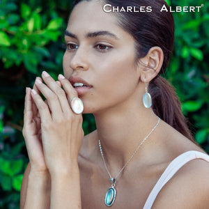 Sterling Silver Oval Luminite Adjustable Ring | Charles Albert Jewelry